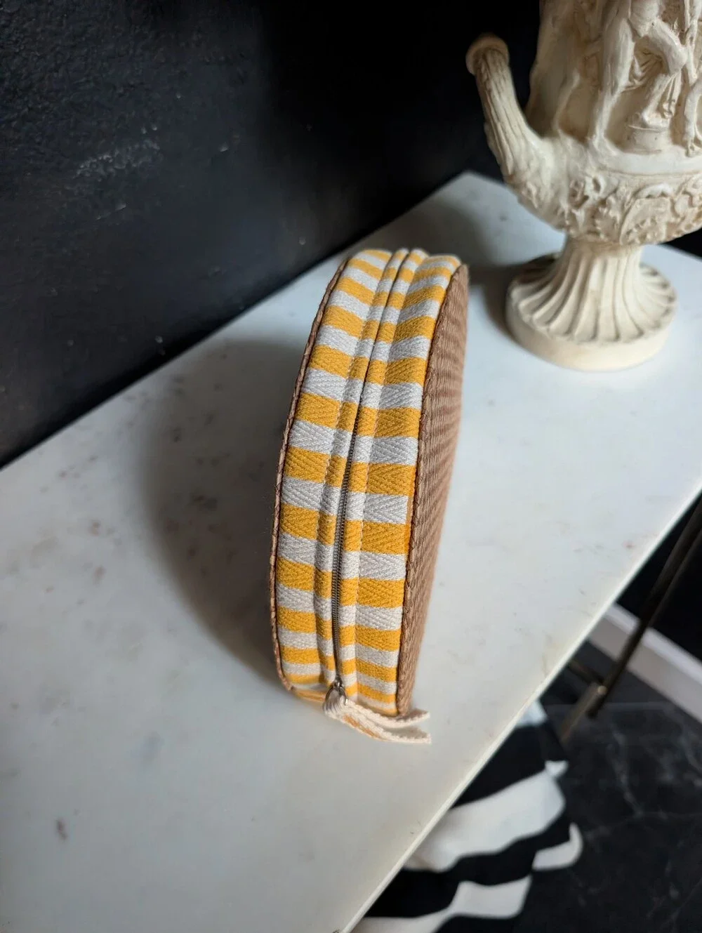 Christian Dior Yellow/White Bohemian Riviera Rattan Canvas clutch 6.25